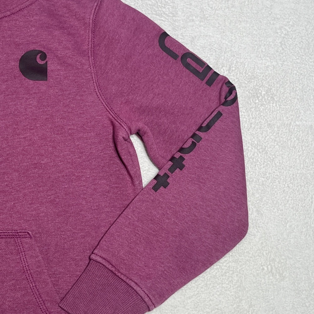 Carhartt Women's Clarksburg Graphic Sleeve Pullover Hoodie Sweatshirt Small 4-6 - Picture 2 of 8